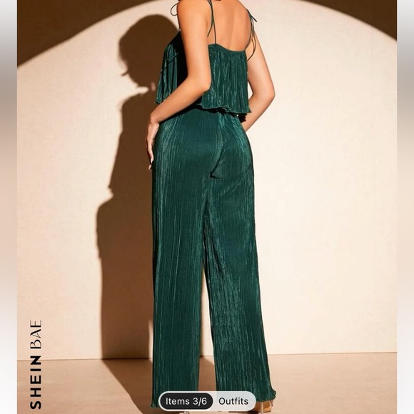 Plisse cami top and wide leg pants 2 piece set - Picture 4 of 6